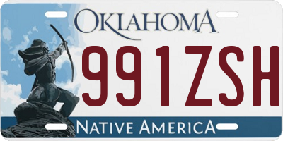 OK license plate 991ZSH