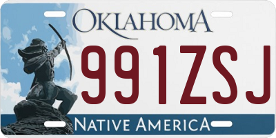 OK license plate 991ZSJ