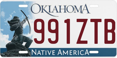 OK license plate 991ZTB
