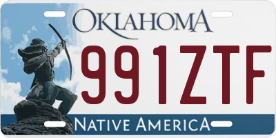 OK license plate 991ZTF