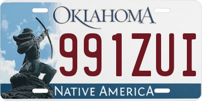 OK license plate 991ZUI