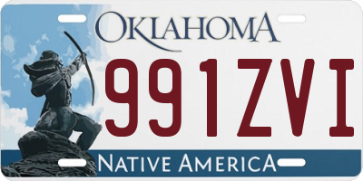 OK license plate 991ZVI