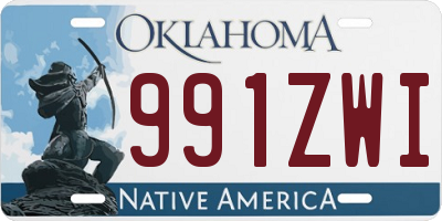 OK license plate 991ZWI