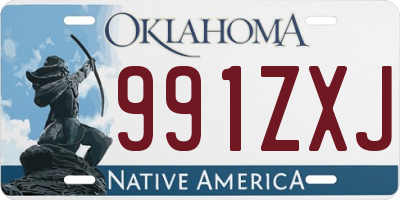 OK license plate 991ZXJ