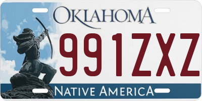 OK license plate 991ZXZ