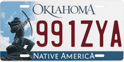 OK license plate 991ZYA