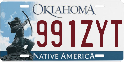 OK license plate 991ZYT