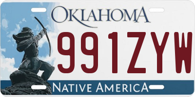 OK license plate 991ZYW