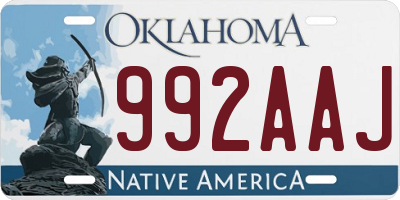 OK license plate 992AAJ