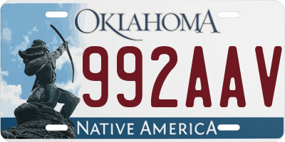 OK license plate 992AAV