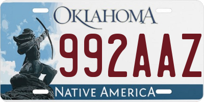 OK license plate 992AAZ