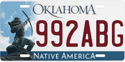 OK license plate 992ABG