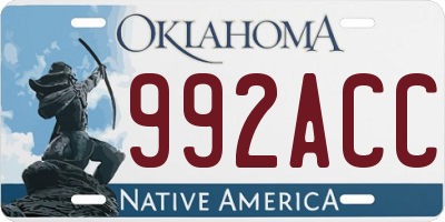 OK license plate 992ACC