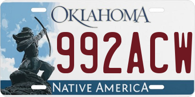 OK license plate 992ACW