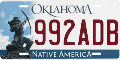 OK license plate 992ADB