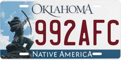 OK license plate 992AFC