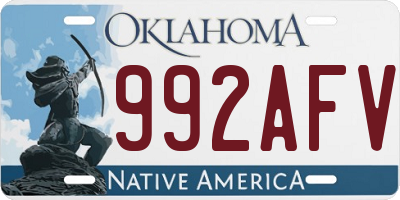 OK license plate 992AFV