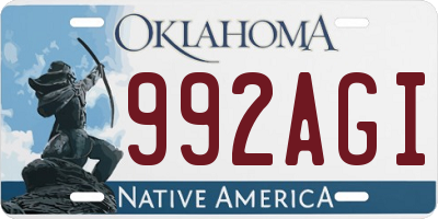 OK license plate 992AGI