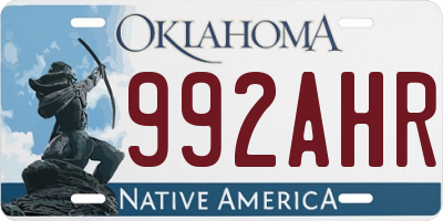 OK license plate 992AHR