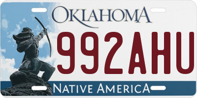 OK license plate 992AHU