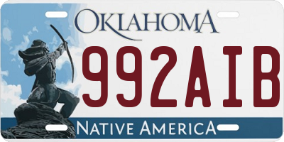OK license plate 992AIB