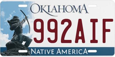 OK license plate 992AIF