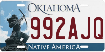 OK license plate 992AJQ