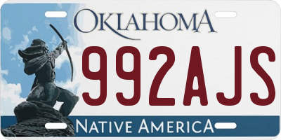 OK license plate 992AJS