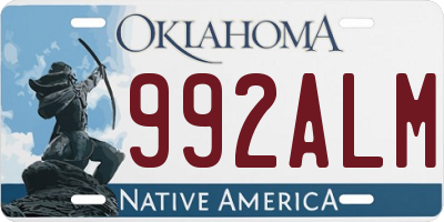 OK license plate 992ALM