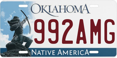 OK license plate 992AMG