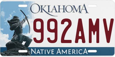 OK license plate 992AMV