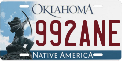 OK license plate 992ANE