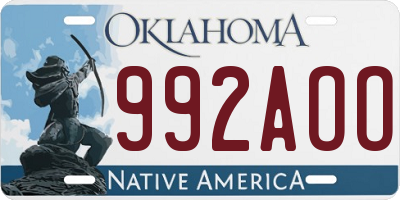 OK license plate 992AOO