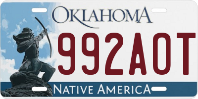 OK license plate 992AOT