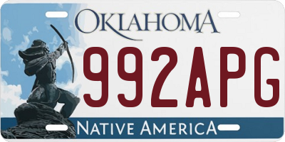 OK license plate 992APG