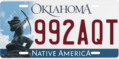 OK license plate 992AQT