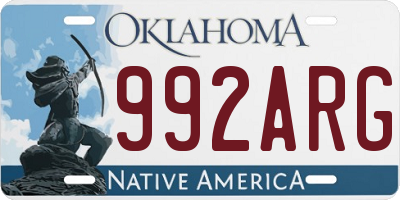 OK license plate 992ARG