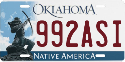 OK license plate 992ASI