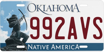 OK license plate 992AVS