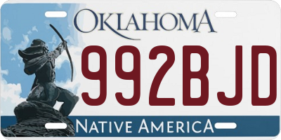 OK license plate 992BJD