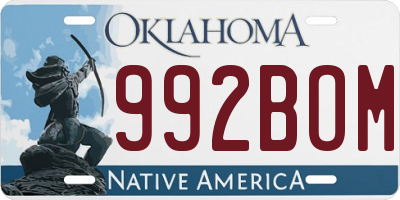 OK license plate 992BOM