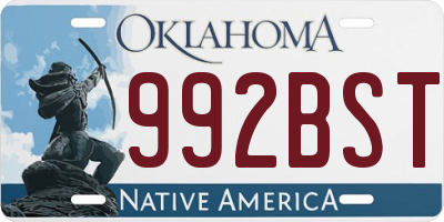 OK license plate 992BST