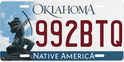 OK license plate 992BTQ