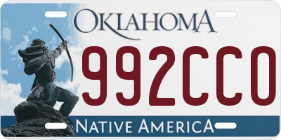 OK license plate 992CCO