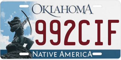 OK license plate 992CIF