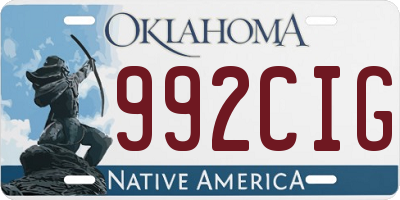 OK license plate 992CIG