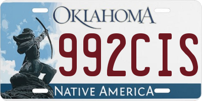 OK license plate 992CIS
