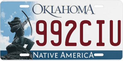 OK license plate 992CIU