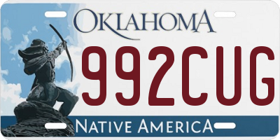 OK license plate 992CUG