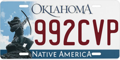 OK license plate 992CVP